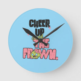 HOME DECOR CRUSH THE FROWN CHEER UP WALL CLOCK  ラウンド壁時計