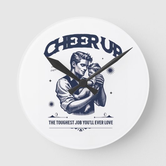 HOME DECOR DADDY CHEER UP ROUND WALL CLOCK  ラウンド壁時計 (正面)