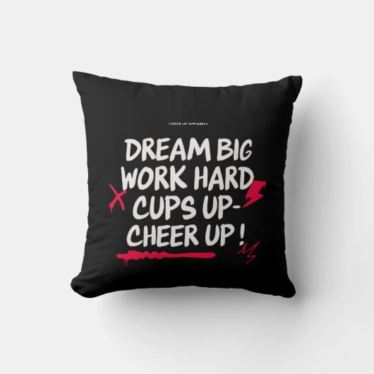 HOME DECOR DREAM BIG CHEER UP THROW PILLOW  クッション (正面)