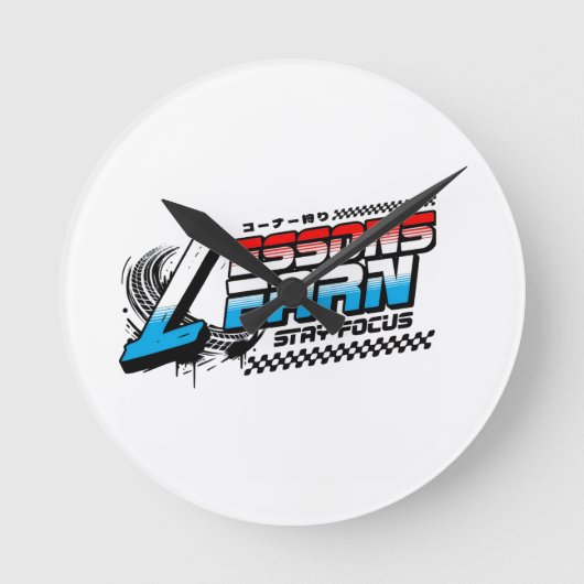 HOME DECOR FOCUS LESSONS LEARN ROUND WALL CLOCK  ラウンド壁時計 (正面)