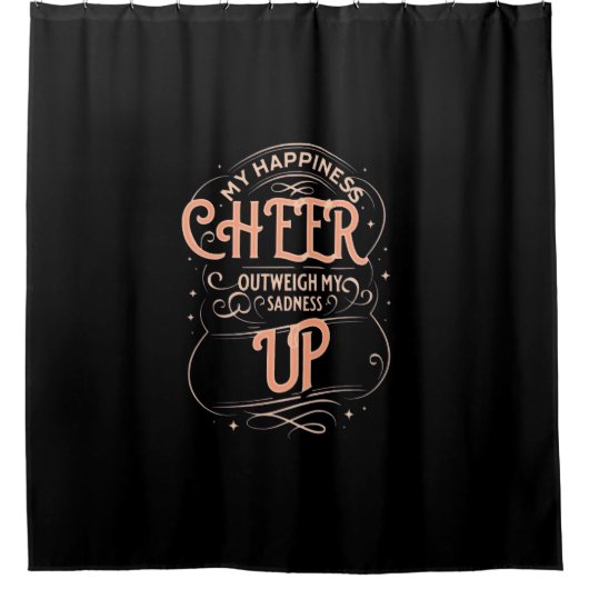 HOME DECOR HAPPINESS CHEER UP SHOWER CURTAIN  シャワーカーテン (正面)