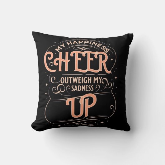 HOME DECOR HAPPINESS CHEER UP THROW PILLOW  クッション (正面)