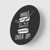 HOME DECOR INHALE AND EXHALE CHEER UP WALL CLOCK  ラウンド壁時計 (傾斜)