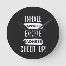 HOME DECOR INHALE AND EXHALE CHEER UP WALL CLOCK  ラウンド壁時計