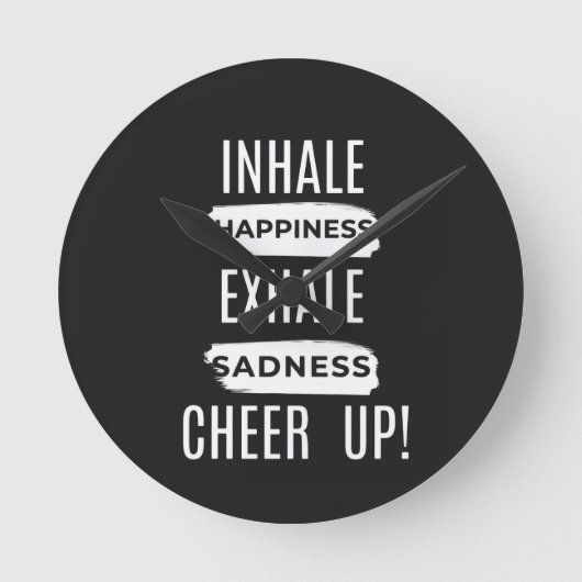 HOME DECOR INHALE AND EXHALE CHEER UP WALL CLOCK  ラウンド壁時計 (正面)