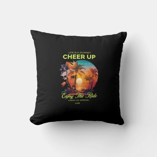 HOME DECOR LIFE'S JOURNEY CHEER UP THROW PILLOW クッション (正面)