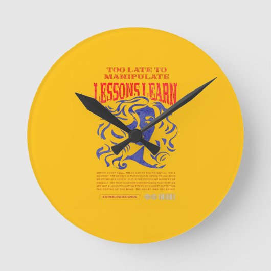 HOME DECOR MANIPULATE LESSONS LEARN WALL CLOCK ラウンド壁時計 (正面)