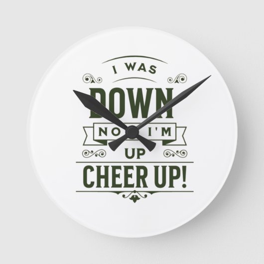  HOME DECOR NOW I'M UP CHEER UP WALL CLOCK  ラウンド壁時計 (正面)