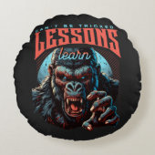 Home Decor Wise Gorilla Lessons Learn Pillow  ラウンドクッション (正面)