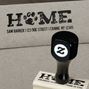 HOME Dog Lover's - Paw Print -差出人住所 ラバースタンプ