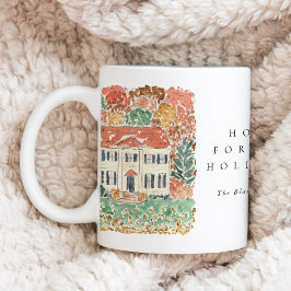 Home for Holidays Watercolor Autumn Georgian House コーヒーマグカップ