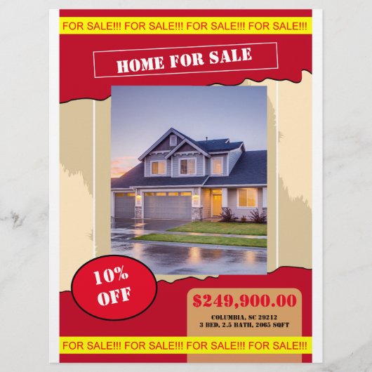 Home for sale flyer poster チラシ (正面)