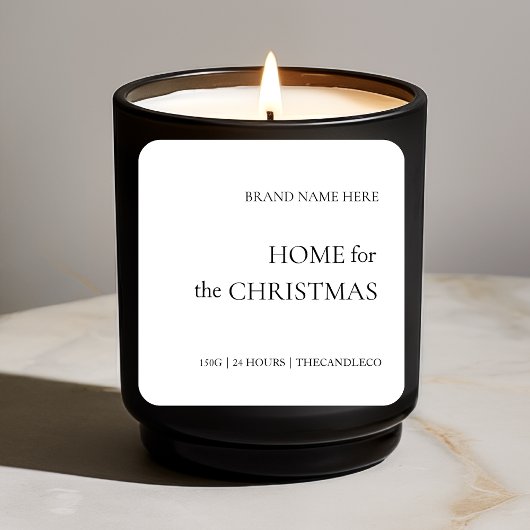 Home for the Christmas Minimalist Soy Candle スクエアシール