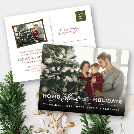 Home For The Holidays写真を移動する告知 シーズンポストカード