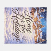 'Home for the Holidays'  フリースブランケット (正面(横))