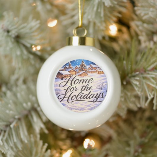 'Home for the Holidays' Ceramic Ball Ornament セラミックボールオーナメント (ツリー)