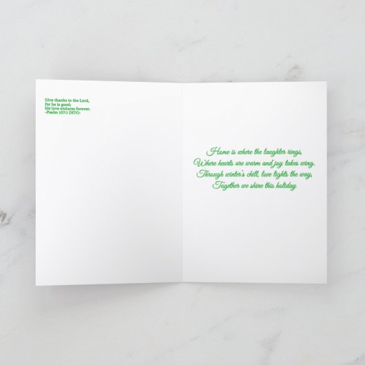 'Home for the Holidays' Folded Greeting Card カード (内部)