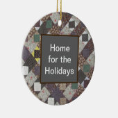 Home for the Holidays Patchwork Quilt Cozy セラミックオーナメント (右)