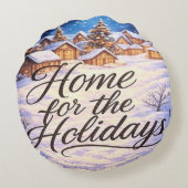 'Home for the Holidays' Round Pillow ラウンドクッション (裏面)