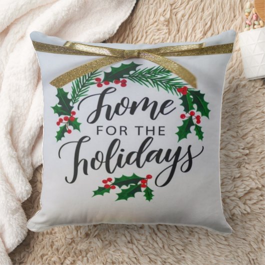 Home for the Holidays' Throw Pillow クッション (ブランケット)