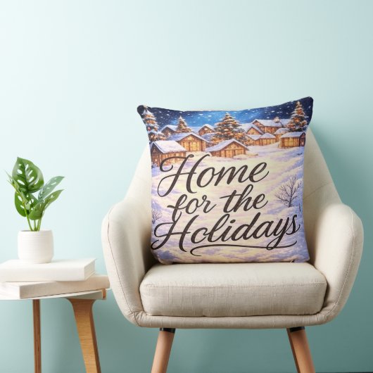 'Home for the Holidays' Throw Pillow クッション (椅子)