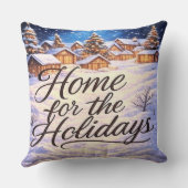 'Home for the Holidays' Throw Pillow クッション (裏面)