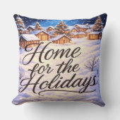 'Home for the Holidays' Throw Pillow クッション (正面)
