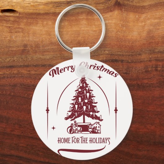 Home For the Holidays Vintage Design キーホルダー (正面)