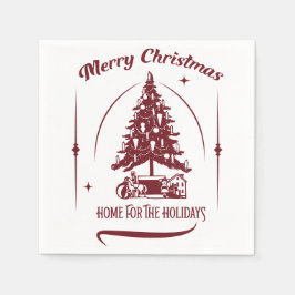 Home For the Holidays Vintage Design スタンダードカクテルナプキン