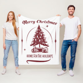 Home For the Holidays Vintage Design フリースブランケット