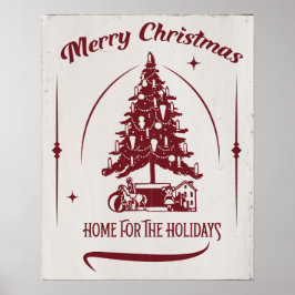 Home For the Holidays Vintage Design ポスター