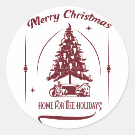 Home For the Holidays Vintage Design ラウンドシール