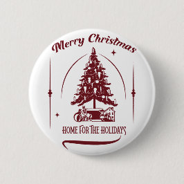 Home For the Holidays Vintage Design 缶バッジ