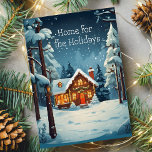 Home for the Holidays Winter Christmas Card シーズンカード<br><div class="desc">休日の家の冬のクリスマスカード。さらなるカスタマイズ感じのためには連絡、kbasandra@gmail.comで無料でご利用いただけます。</div>