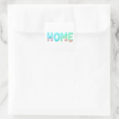 HOME Glossy Pastel Ocean Word スクエアシール (バッグ)