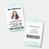 Home Health Aide認定ナースAide写真ID バッジ (表裏)