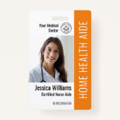 Home Health Aide認定ナースAide Photo ID Bad バッジ (正面)