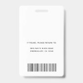 Home Health Aide認定ナースAide Photo ID Bad バッジ (裏面)