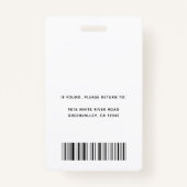 Home Health Aide認定ナースAide Photo ID Bad バッジ (裏面)