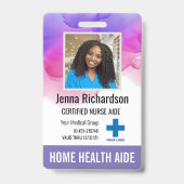 Home Health Aide/認定ナースAide Photo ID バッジ (表面)