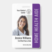 Home Health Aide Certified Nurse Aide Photo ID  バッジ (Front)