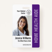 Home Health Aide Certified Nurse Aide Photo ID  バッジ (正面)
