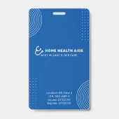Home Health Aide ID Badge Photo QR Code Modern バッジ (正面)