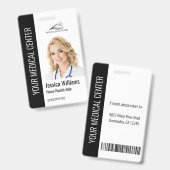 Home Health Aide Medical Photo ID Black バッジ (正面&裏面)