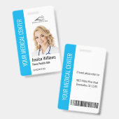 Home Health Aide Medical Photo ID Blue バッジ (正面&裏面)