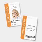 Home Health Aide Medical Photo ID Orange バッジ (正面&裏面)