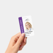 Home Health Aide Medical Photo ID Purple バッジ (Handheld)