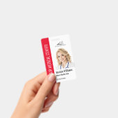 Home Health Aide Medical Photo ID Red バッジ (手持ち)