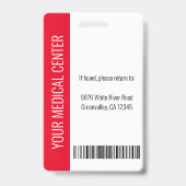 Home Health Aide Medical Photo ID Red バッジ (裏面)