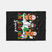 Home Health Nurse Squad Reindeer Gingerbread Chris フリースブランケット (正面(横))